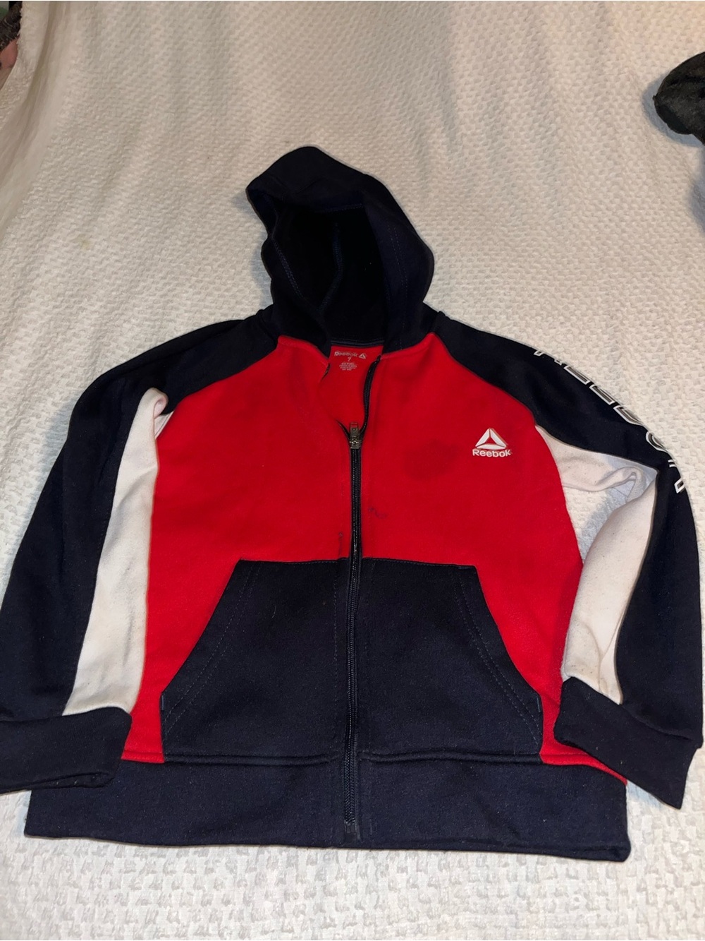 Reebok Kids Red, Black & White Zip-Up Hooded Jacket
